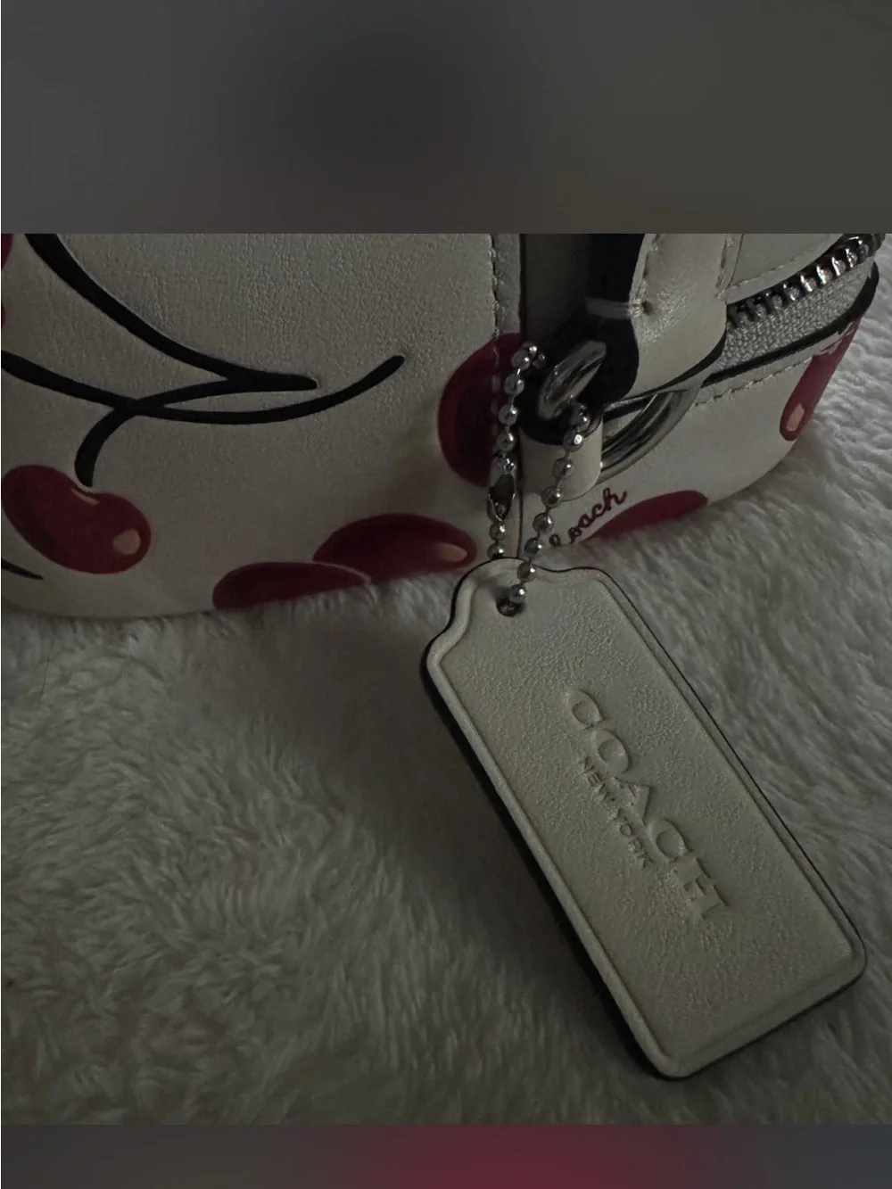 Coach White Cherry Print Crossbody Bag